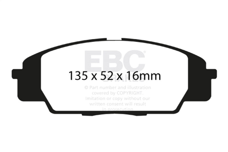EBC 07-11 Acura CSX (Canada) 2.0 Type S Yellowstuff Front Brake Pads - DP41254R