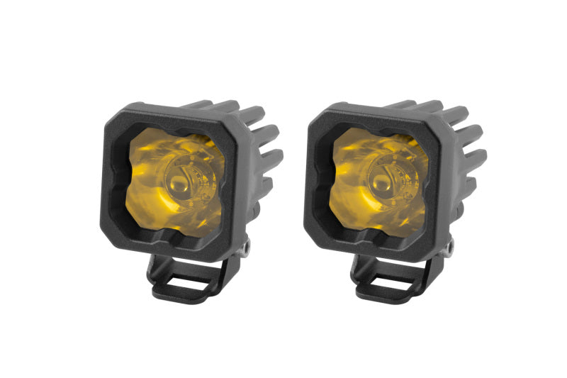 Diode Dynamics Stage Series C1 LED Pod Sport - Yellow Spot Standard ABL (Pair) - DD6453P by Diode Dynamics - front view