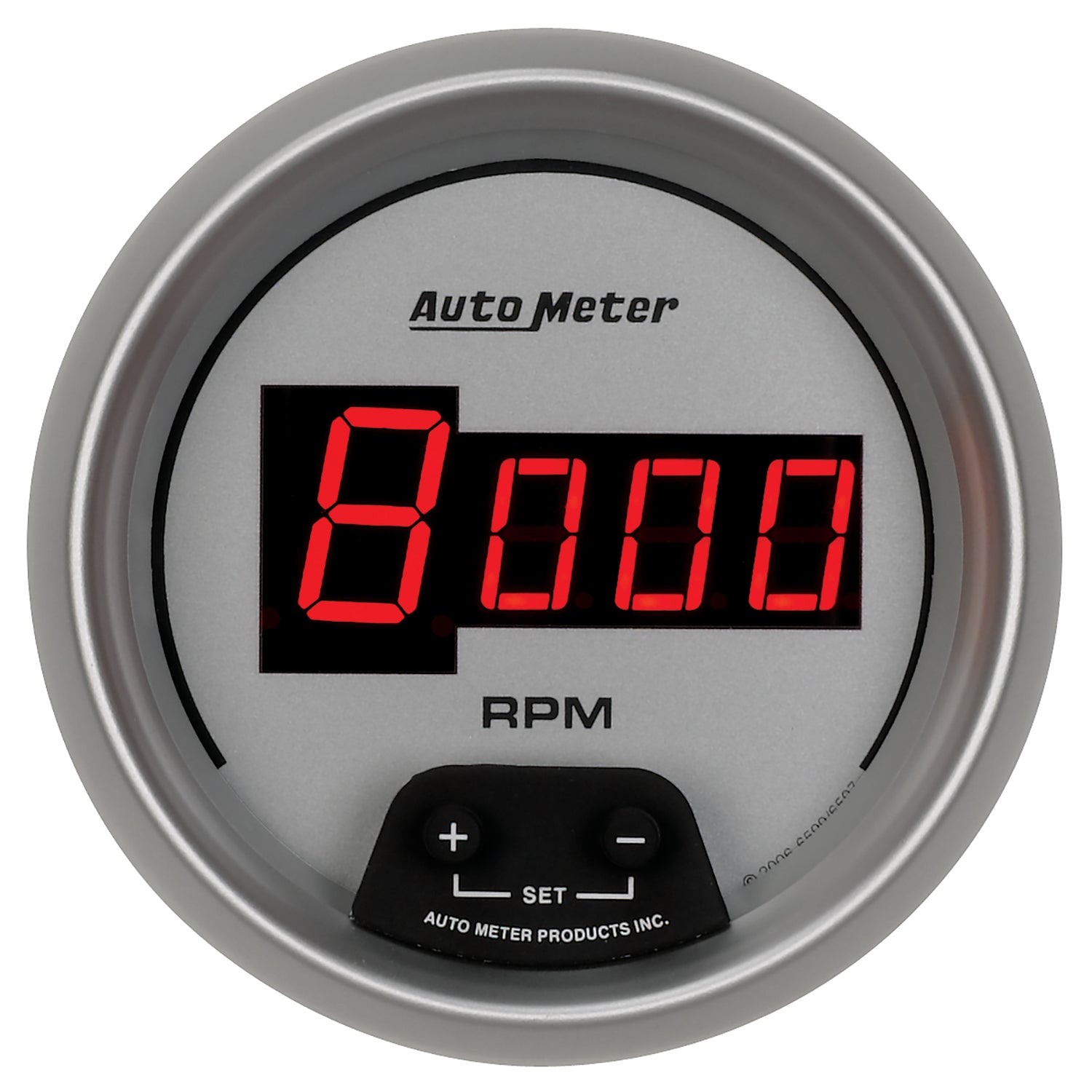 AutoMeter Gauge Tach 3-3/8in. 10K RPM In-Dash Digital Silver Dial W/ Red Led - 6597