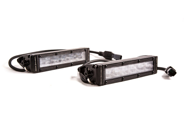 Diode Dynamics 6 In LED Light Bar Single Row Straight SS6 - White Wide Light Bar (Pair) - DD5022P by Diode Dynamics - front v