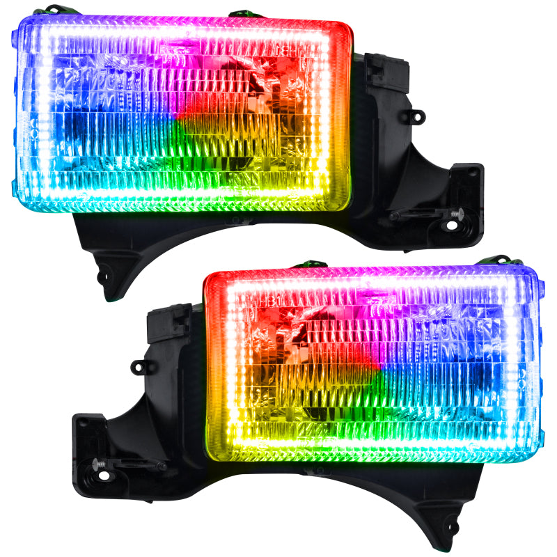 Oracle 94-02 Dodge Ram Pre-Assembled Halo Headlights - ColorSHIFT w/ 2.0 Controller SEE WARRANTY - 8167-333