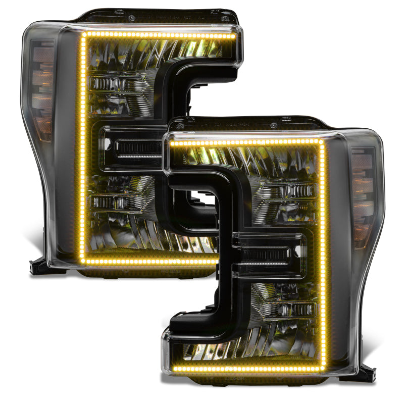 Oracle 17-19 Ford F-250 SD Dynamic Pre-Assembled Headlights - Halogen - Black Edition - SEE WARRANTY - 8203-332