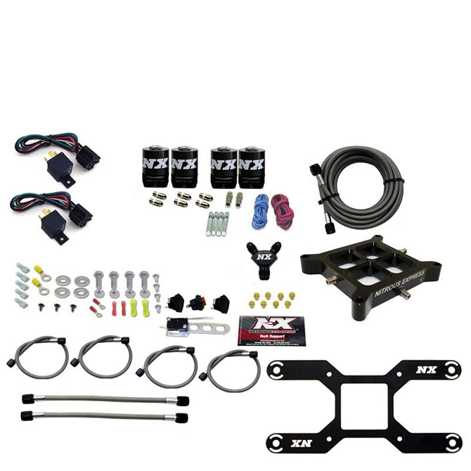 Nitrous Express Dry Quad Stage Billet Crossbar Plate System 100-2000hp (4150 Flange) w/o Bottle - 66442-00