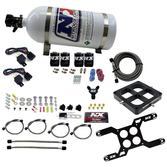 Nitrous Express Dryquad Stage Billet Crossbar Plate System 100-2000hp (4500 Flange) w/10lb Bottle - 66447-10