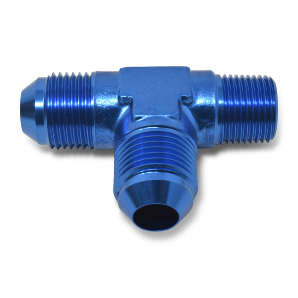 Russell Performance -6 AN to 1/4in NPT Flare to Pipe Tee On Run Fitting - 661120 - front view
