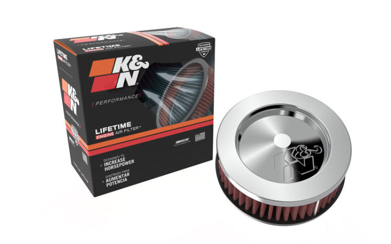 K&amp;N Universal Chrome Filter 2.438in Flange ID x 5.125in OD x 2in H - RC-0850