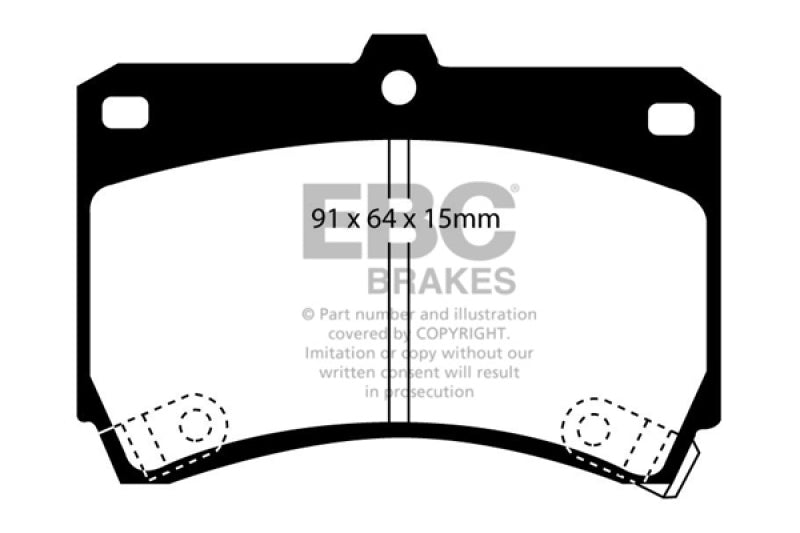 EBC 94-97 Ford Aspire 1.3 manual Yellowstuff Front Brake Pads - DP4884R