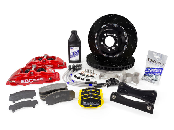 EBC Racing 12-21 Subaru BRZ/Toyota GT86 Black Apollo-4 Calipers 330mm Rotors Front Big Brake Kit - BBK031BLK-1 for 2013-2025 