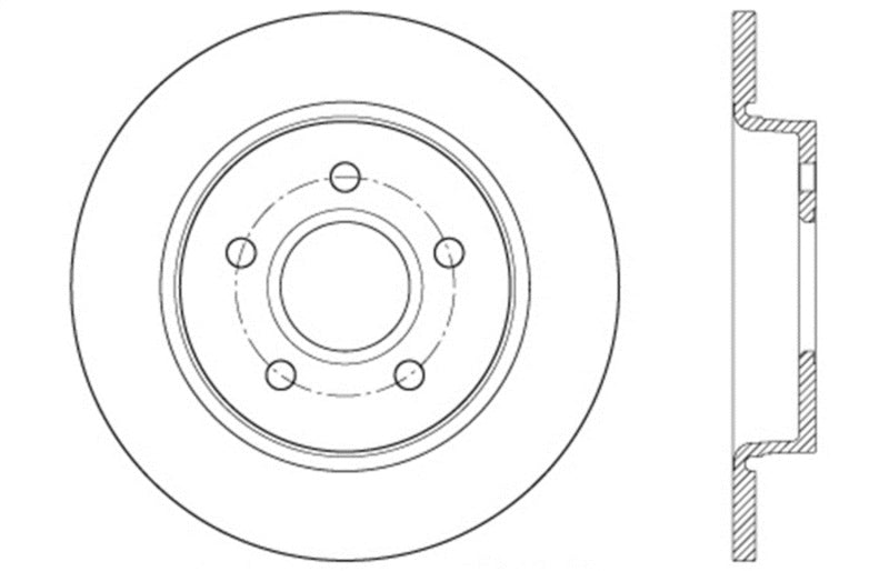 StopTech 13 Ford Focus ST Drilled Left Rear Rotor - 128.61099L