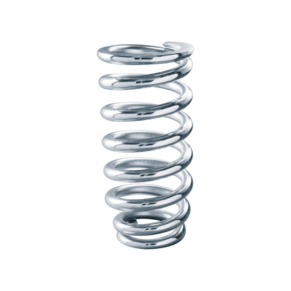 QA1 3-1/2in ID Tapered Spring - 8in Length x 700lbs/in - Chrome Plated - 8MB700 by QA1 - front view