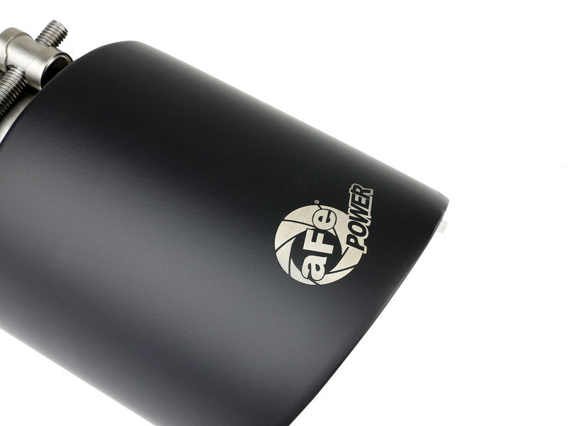 aFe Takeda 304 SS Clamp-On Exhaust Tip 2.5in. Inlet / 4.5in. Outlet / 7in. L - Black - 49T25454-B072