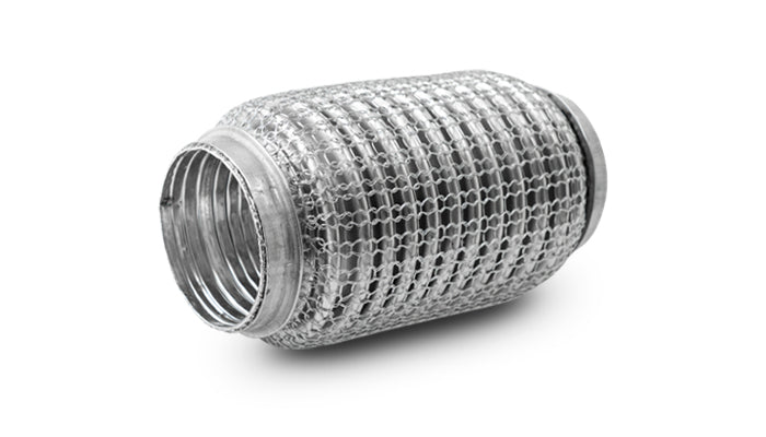 Vibrant SS Flex Coupling w/ Interlock Liner and Mesh Braid 2.25in Inlet/Outlet x 6in long - 66706