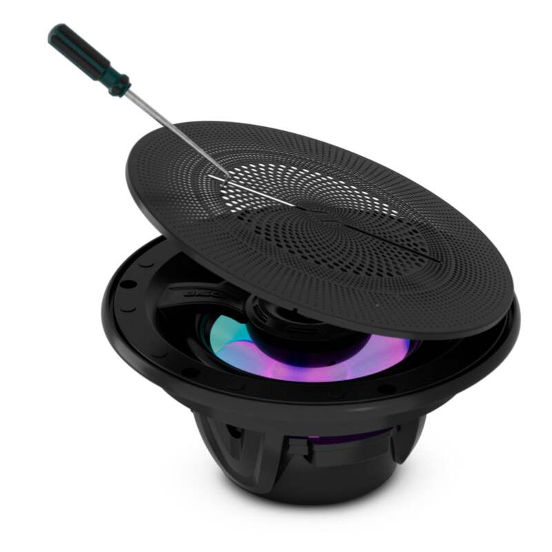 DS18 6.5in 2-Way 150 Watts RMS 4ohm Digital LED Lights Bullet Tweeter Black - NXL-LXY6/BK - rear view