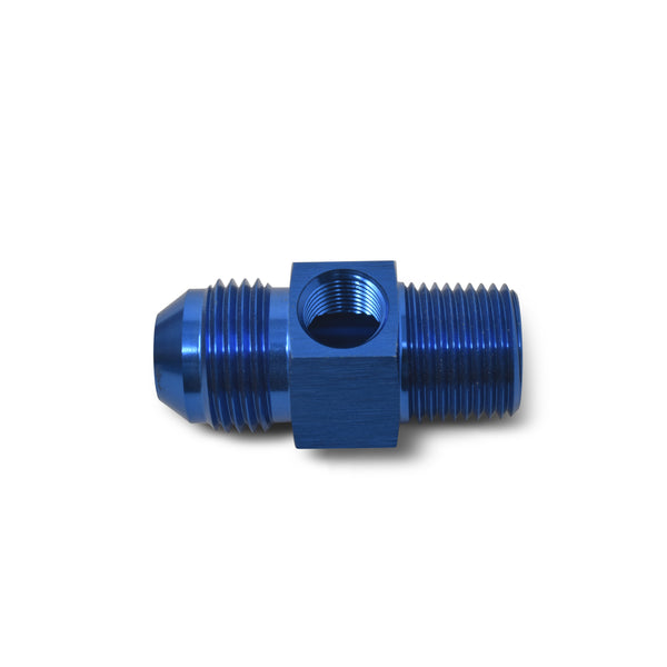 Russell Performance -6 AN Flare to 3/8in Pipe Pressure Adapter (Blue) - 670060 - front view