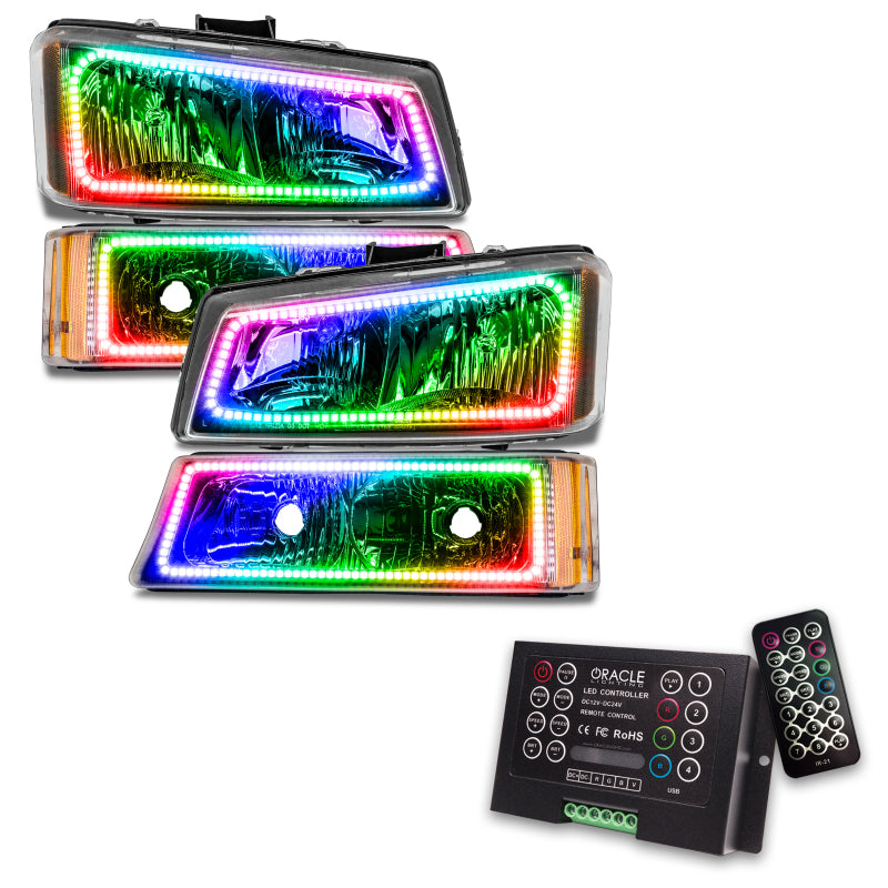 Oracle Chevrolet Silverado 03-06 Square Halo Kit - ColorSHIFT w/ 2.0 Controller SEE WARRANTY - 3959-333