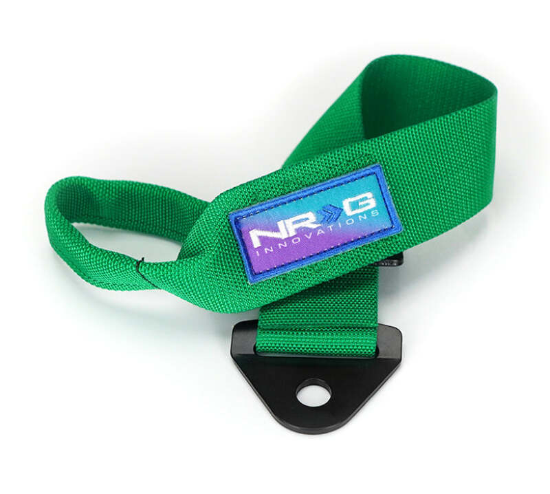 NRG Universal Tow Strap 24in Adjustable - Green - TOW-10GN - front view