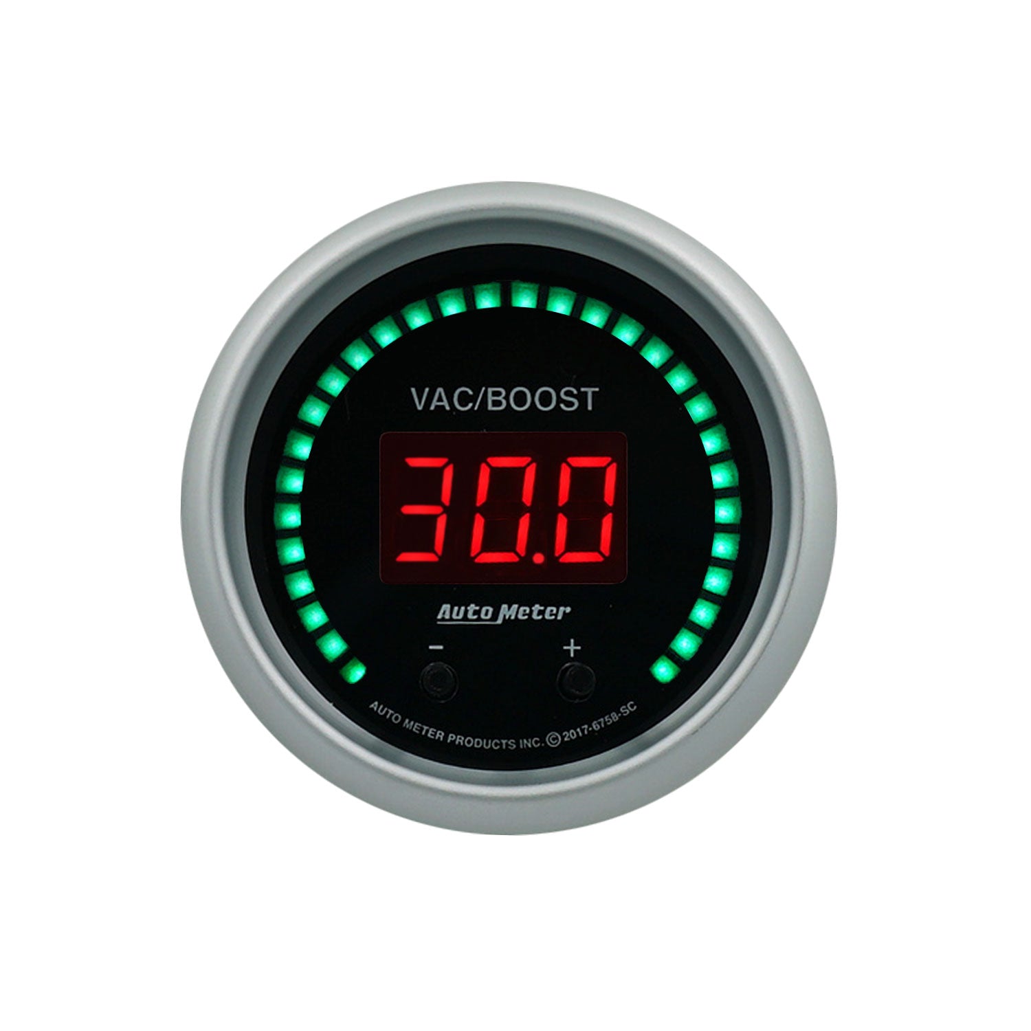Autometer 52.4mm Black Switchable 0-1600 PSI / 0-110 BAR Vacuum/Boost Sport-Comp Elite Digital Gauge - 6758-SC