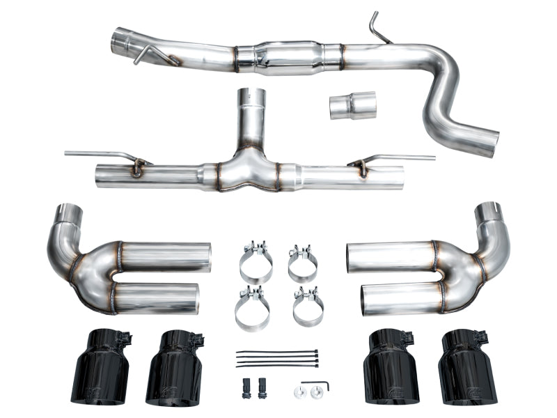 AWE 22-24 Audi 8Y S3 Track Edition Exhaust  - Diamond Black Tips - 3020-43897