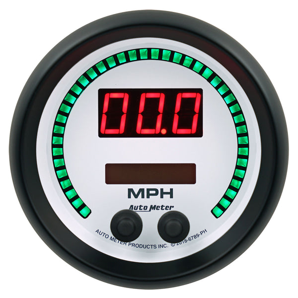 Autometer 85.7mm White Switchable 260 MPH / 260 KM/H Speedometer Phantom Elite Digital Gauge - 6789-PH