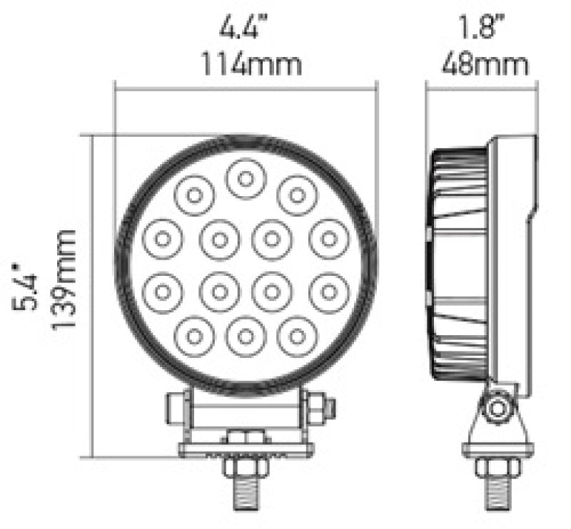 Hella ValueFit Work Light 5RD 2.0 LED MV LR LT - 357105012