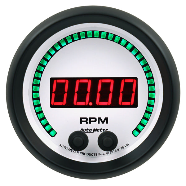 Autometer 85.7mm White 0-16K RPM Tachometer Phantom Elite Digital Gauge - 6798-PH
