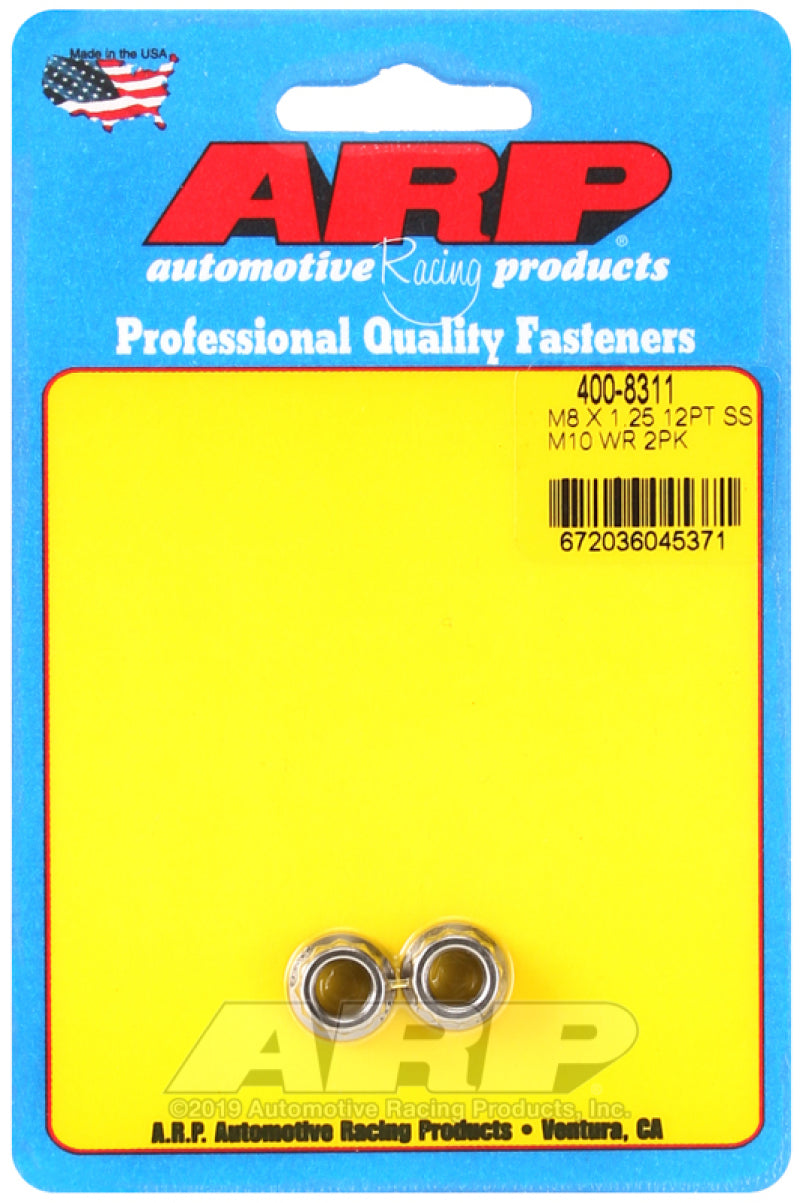 ARP M8 x 1.25 M10 WR 12pt Stainless Steel Nut Kit - 400-8311