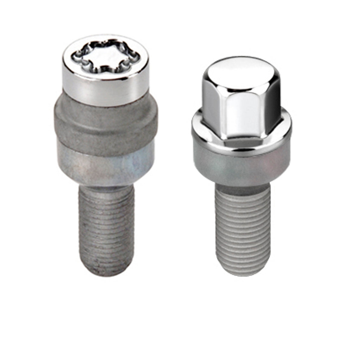 McGard 5 Lug Hex Install Kit w/Locks (Radius Seat Bolt) M14X1.5 / 17mm Hex / 28.1mm Shank L - Chrome - 68020