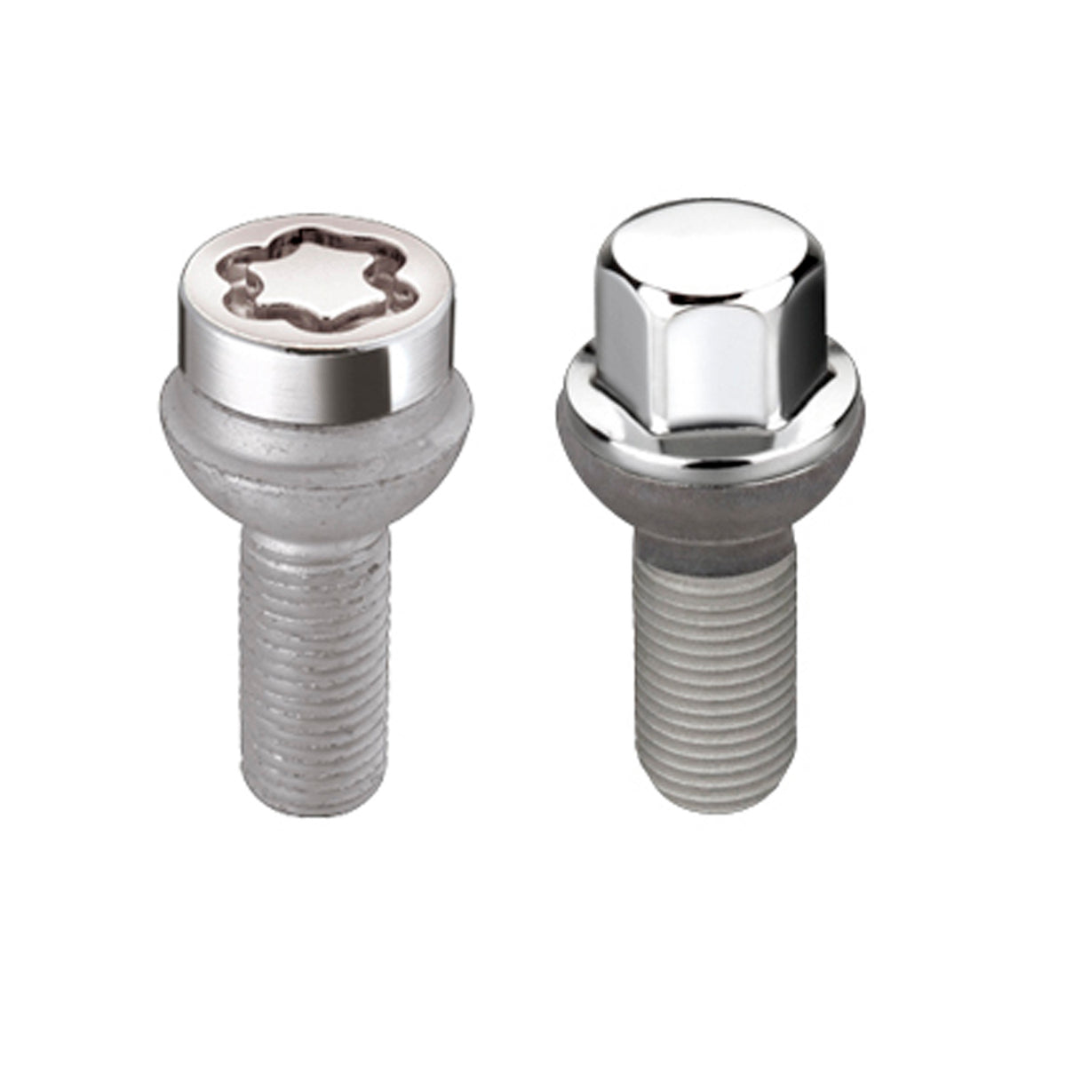 McGard 5 Lug Hex Install Kit w/Locks (Radius Seat Bolt) M14X1.5 / 17mm Hex / 27.5mm Shank L - Chrome - 68174