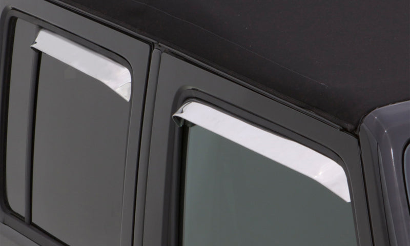 AVS 87-98 Ford F-250 Super Duty Ventshade Front &amp; Rear Window Deflectors 4pc - Stainless - 14075