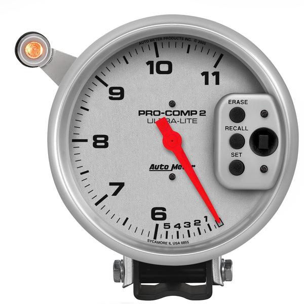 Autometer Ultra-Lite 5 inch 11000 RPM Dual Range w/ Shift-Lite and Memory Tach - 6855