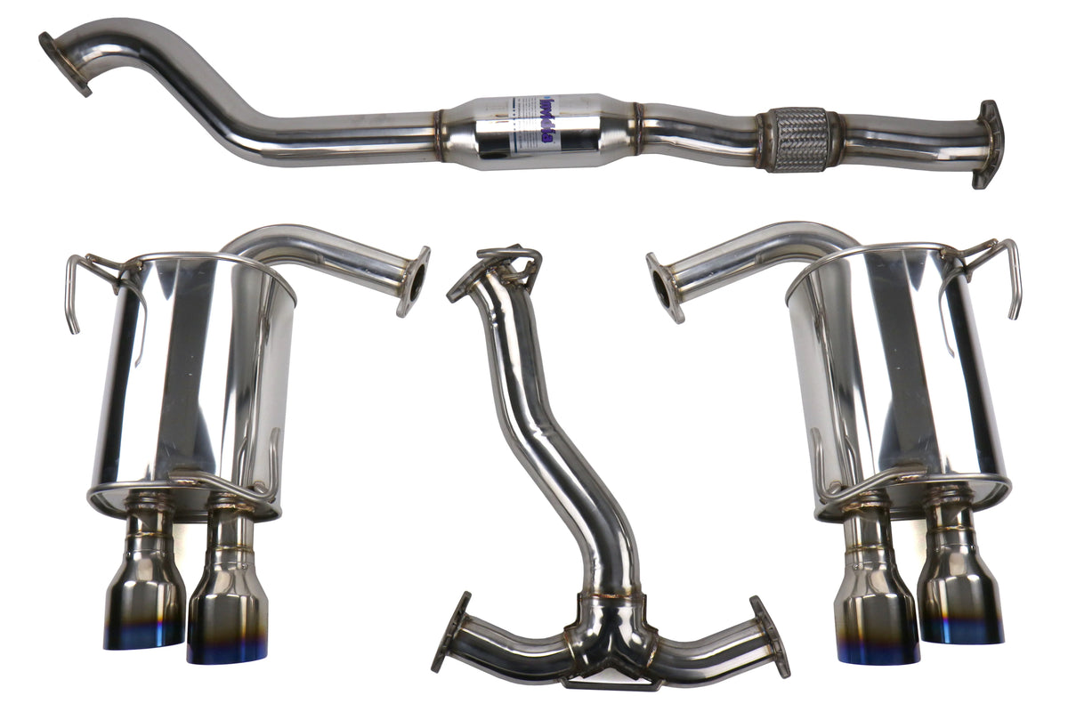 Invidia 15+ Subaru STI 4Dr Q300 Single Layer Titanium Burnt Quad Tip Cat-Back Exhaust - HS15STIG2T