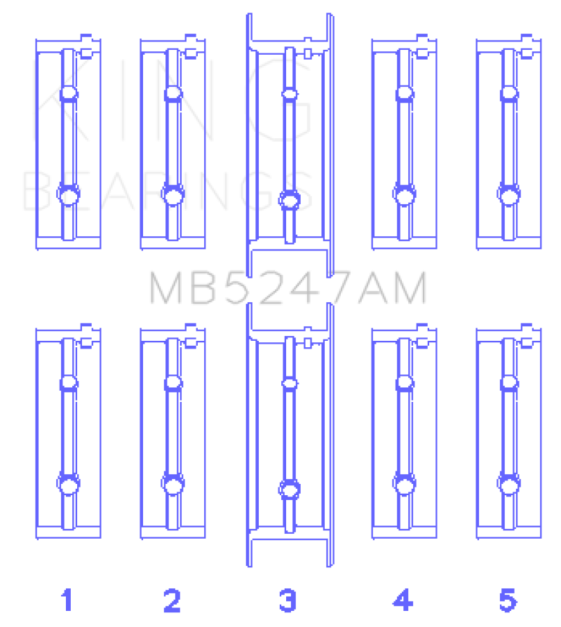 King Chevrolet L4 2.2L Ecotec AM-Series Main Bearings (Set of 5) - MB5247AM