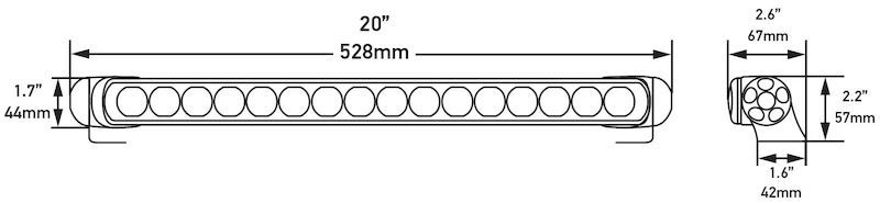 Hella LED Lamp Light Bar 9-33V 470/19in PEN MV ECE - 958130012