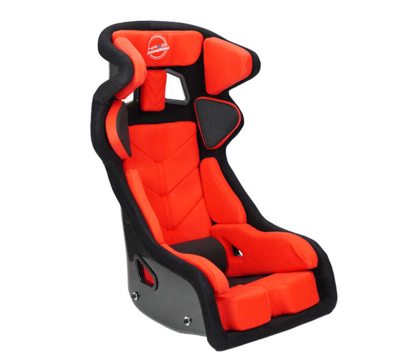 NRG FIA Competition Seat w/ Head Containment & Comp Fabric FIA homologated Velcro Paddings Small - FRP-RS700M - front view