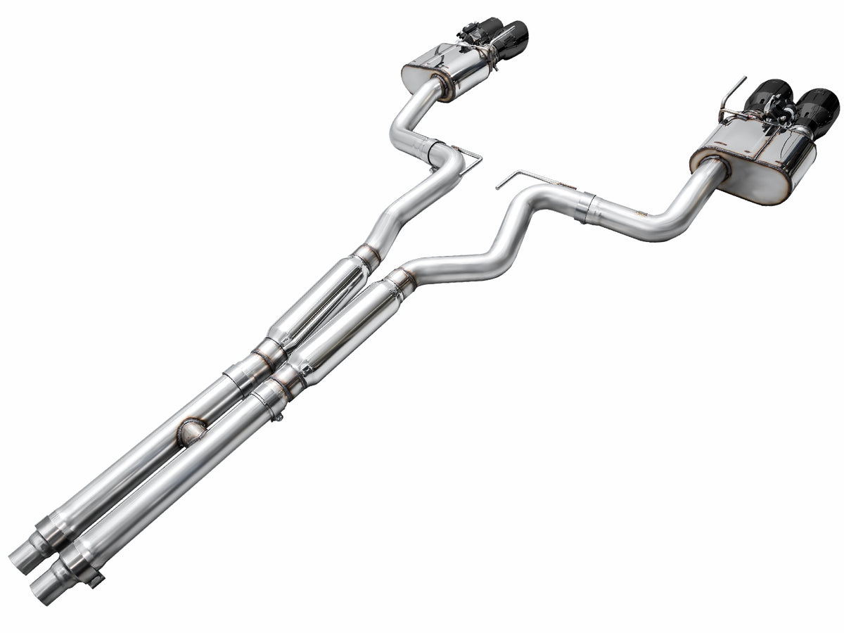 AWE 2024 Ford Mustang GT Fastback S650 RWD SwitchPath Catback Exhaust w/ Quad Diamond Black Tips - 3025-43650