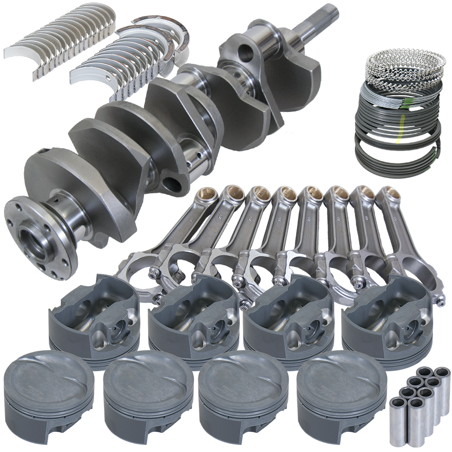 Eagle Ford FE 4.125in Crank 6.700in I-Beam Rods -26cc Inv Dome 4.080in Pistons Balanced Assembly - B158104080 - front view