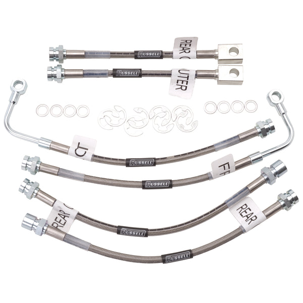 Russell Performance 98-02 Pontiac Firebird (with Traction Control) Brake Line Kit - 692290 for 1998-2002 Chevrolet Camaro - front view