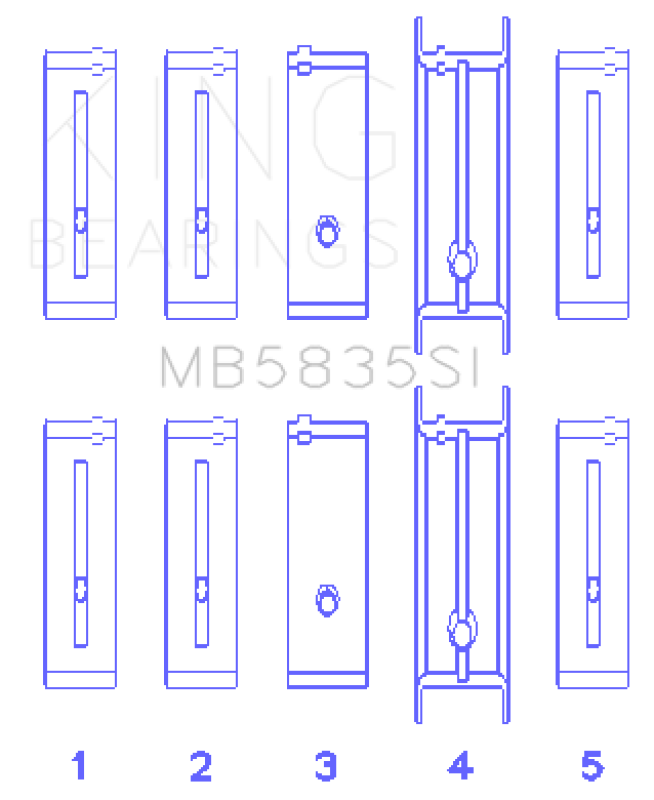 King Engine Bearings ChevrolET 121Ci/Ln2 134Ci Housing Bore +.002 (Size +1.0mm) Main Bearing Set - MB5835SI1.0
