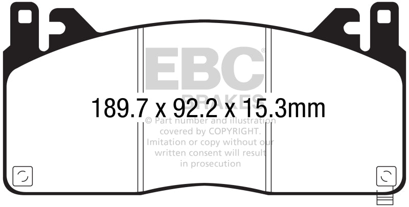 EBC 15-17 Ford Mustang Shelby GT350/GT350R Yellowstuff Front Brake Pads - DP43055R