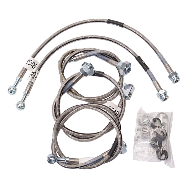 Russell Performance 01-06 GM Silverado/Sierra HD (All) (Also fits Rancho) Brake Line Kit - 695770 for 2001-2006 Chevrolet Silverado 2500 - front view