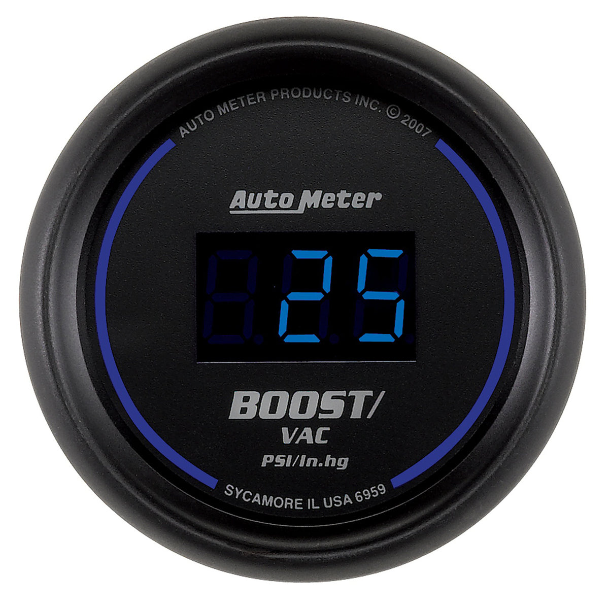 Autometer Cobalt Digital 52.4mm Black Vacuum/Boost Gauge - 6959