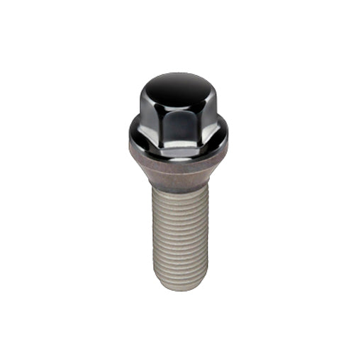 McGard Hex Lug Bolt (Cone Seat) M12X1.25 / 17mm Hex / 25.6mm Shank Length (Box of 50) - Black - 69761BK