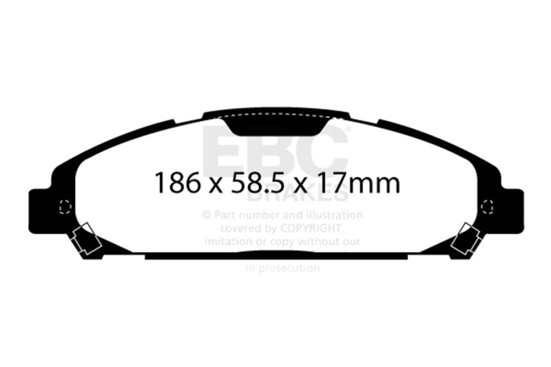 EBC brake Ultimax2 brake Pads - UD1791 for 2015-2023 Ford Mustang - front view