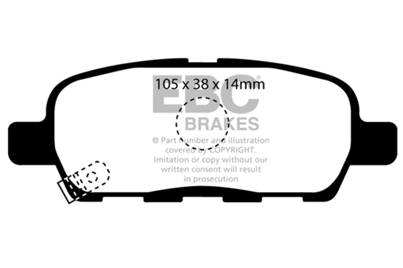 EBC 10-13 Infiniti FX35 3.5 Greenstuff Rear Brake Pads - DP61955