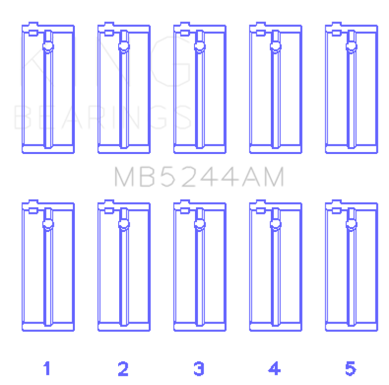 King Honda 91CI/1.5L D15A2/D15A3/D15B1/D15B2/D15B7/D15B8/D15Z1 (Size +0.25) Main Bearing Set - MB5244AM0.25