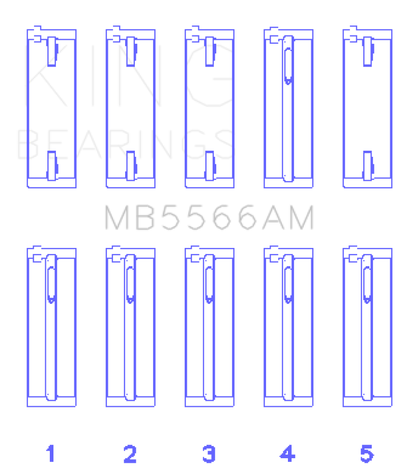 King Audi A4 1.8L AEB (Size +.25 Oversized) Main Bearing Set - MB5566AM0.25