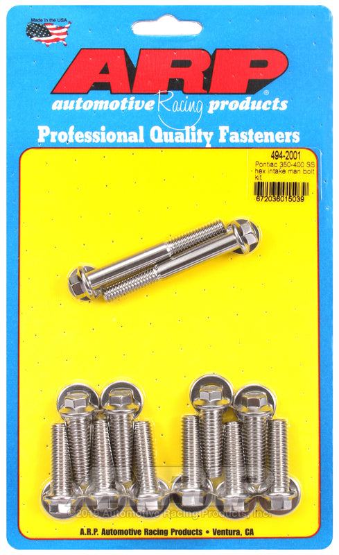 ARP Pontiac 350-400 SS Hex Intake Manifold Bolt Kit - 494-2001