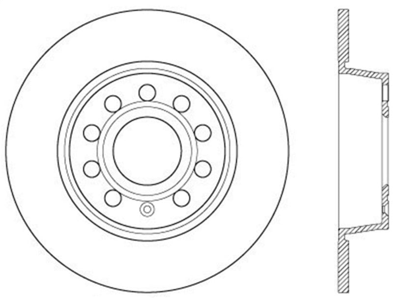 StopTech 06-10 Audi A3/08-10 TT / 06-09 VW GTI Mk V Cryo-Stop Left Rear Slotted Rotor - 126.33131CSL