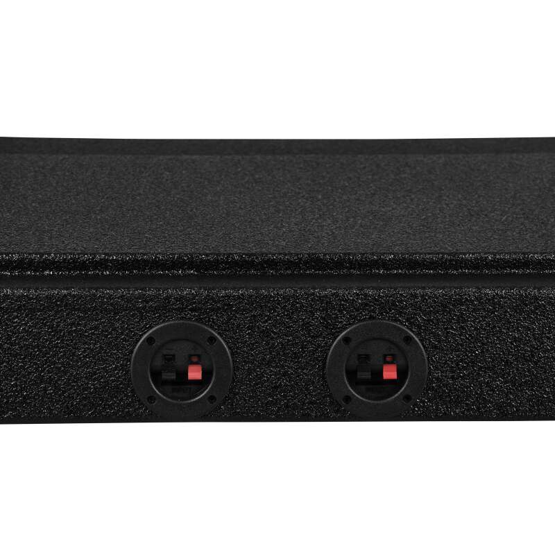 DS18 2x 12in Shallow Down Firing Underseat Ported Box Subwoofer Enclosure- Black Spray Paint Finish - EBM-DFPFORD09-2X12 - side view
