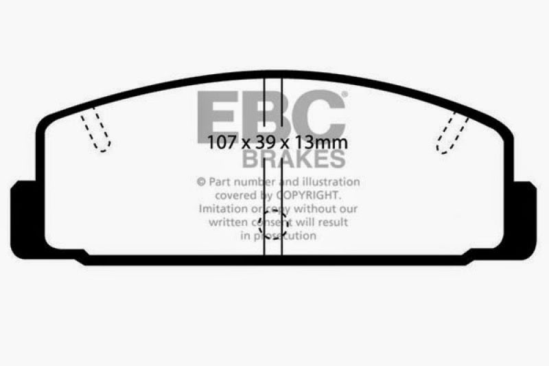 EBC 03-04 Mazda Protege 2.0 Turbo (Mazdaspeed) Ultimax2 Front Brake Pads - UD755 for 2003 Mazda Protege - front view